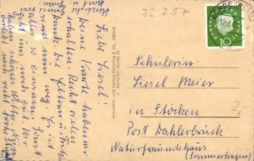 Ak Bünde in Ostwestfalen, Laurentiuskirche, Esch Straße, Wappen, Flusspartie