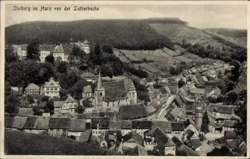 Ak Stolberg im Harz, Gesamtansicht, Blick von der Lutherbuche