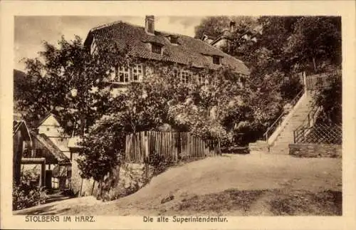 Ak Stolberg Harz, alte Superintendentur