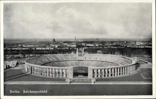 Ak Berlin Charlottenburg, Reichssportfeld aus der Vogelschau