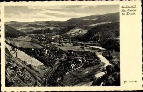 Ak Saalfeld Saale, Das Saaletal bei Obernitz,Landschaft