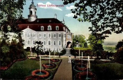 Ak Niederwiesa Sachsen, Parkanlage von Schloss Lichtenwalde