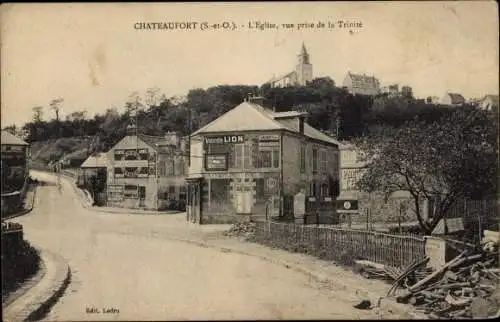 Ak Châteaufort Yvelines, L'Eglise, vue prise de la Trinite