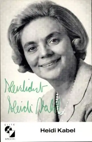 Ak Schauspielerin Heidi Kabel, Portrait, Autogramm, Steckbrief