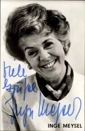 Ak Schauspielerin Inge Meysel, Portrait, Autogramm