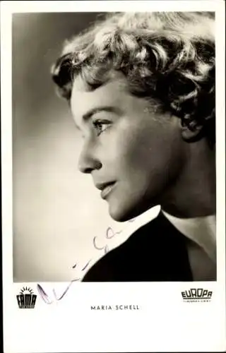 Ak Schauspielerin Maria Schell, Portrait, Autogramm