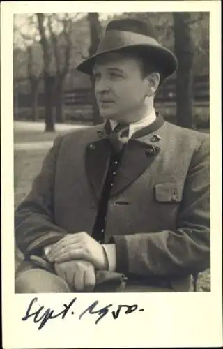 Ak Schauspieler Albin Skoda, Portrait, Autogramm