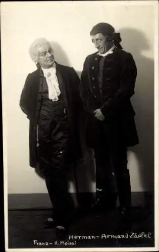 Ak Schauspieler Herman-Armand Zäpfel und Franz-A. Moissi, Portrait