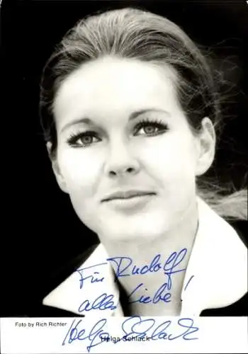 Ak Schauspielerin Helga Schlack, Portrait, Autogramm
