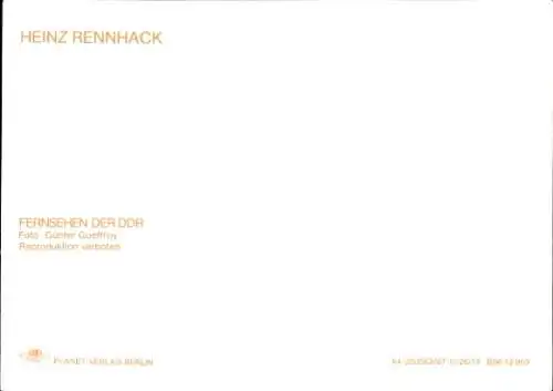 Ak Schauspieler Heinz Rennhack, Portrait, Autogramm