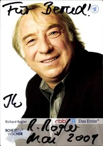 Ak Schauspieler Richard Rogler, Portrait, Autogramm