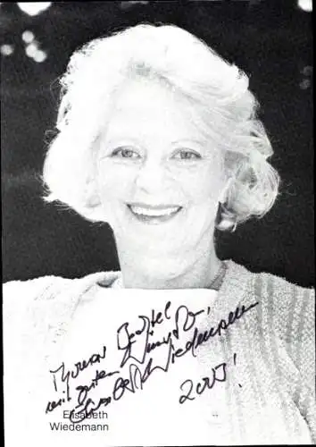 Ak Schauspielerin Elisabeth Wiedemann, Portrait, Autogramm