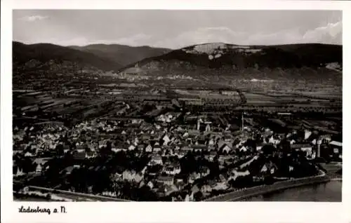 Ak Ladenburg am Neckar Baden, Fliegeraufnahme