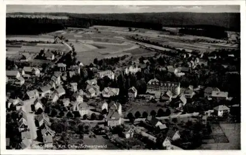 Ak Schömberg im Schwarzwald Württemberg, Fliegeraufnahme