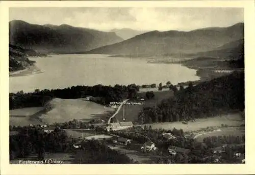 Ak Finsterwald Gmund am Tegernsee Oberbayern, Fliegeraufnahme, Gasthof Finsterwald