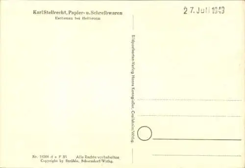 Ak Eschenau Obersulm in Württemberg, Fliegeraufnahme