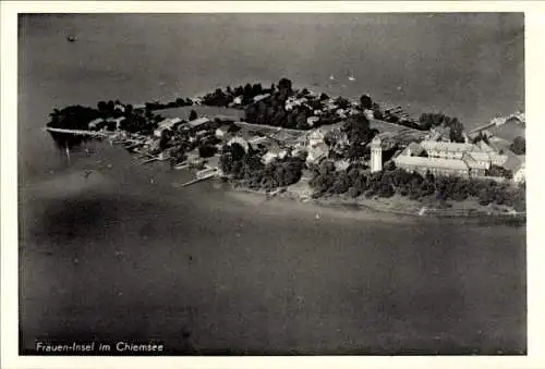 Ak Frauenchiemsee Fraueninsel Chiemsee Oberbayern, Fliegeraufnahme