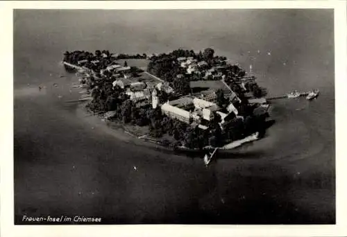 Ak Frauenchiemsee Fraueninsel Chiemsee Oberbayern, Fliegeraufnahme