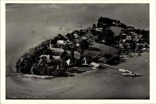 Ak Frauenchiemsee Fraueninsel Chiemsee Oberbayern, Fliegeraufnahme