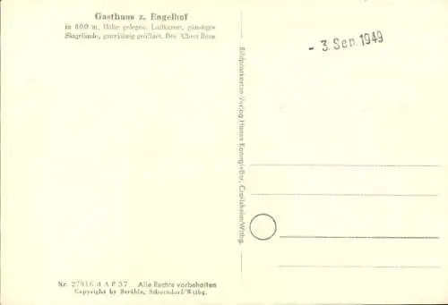 Ak Weilheim an der Teck Schwäbische Alb, Engelhof, Fliegeraufnahme, Gasthaus z. Engelhof