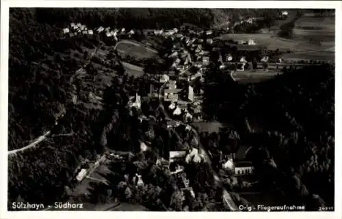 Ak Sülzhayn Ellrich im Harz Thüringen, Fliegeraufnahme