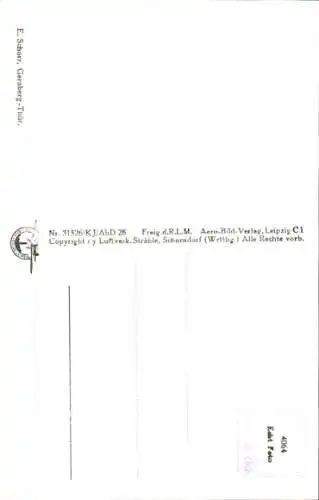 Ak Geraberg in Thüringen, Fliegeraufnahme