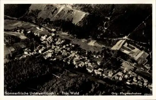 Ak Unterweißbach im Thüringer Wald, Fliegeraufnahme