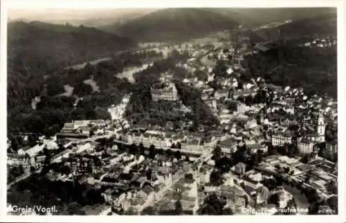 Ak Greiz im Vogtland Thüringen, Fliegeraufnahme