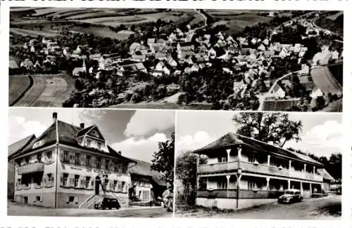 Ak Fützen Blumberg am Schwarzwald, Gasthaus Wilder Mann, Fliegeraufnahme