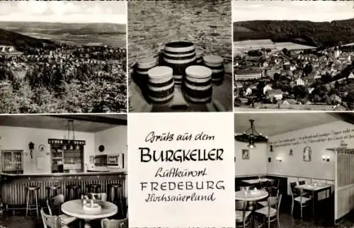 Ak Fredeburg Schmallenberg, Blick auf Ort, Burgkeller