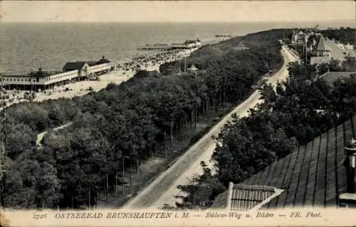 Ak Ostseebad Brunshaupten Kühlungsborn, Bülowweg und Bäder, Blick vom Kurhaus