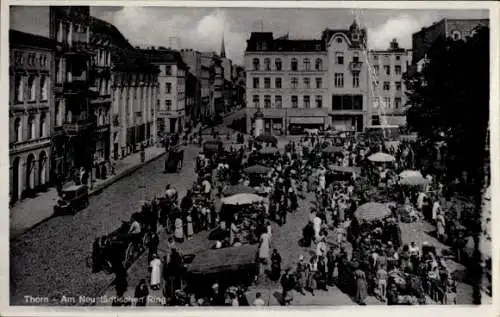 Ak Toruń Thorn Westpreußen, Am Neustädtischen Ring, Marktstände