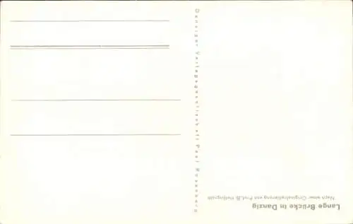 Künstler Ak Hellingrath, B., Gdańsk Danzig, Lange Brücke, Krantor, Winter