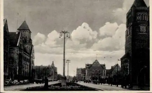 Ak Poznań Posen, Blick auf die Schloßfreiheit