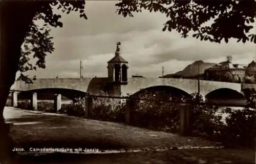 Ak Jena in Thüringen, Camsdorferbrücke mit Jenzig