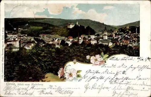 Jugendstil Ak Greiz im Vogtland Thüringen, Blick auf die Stadt