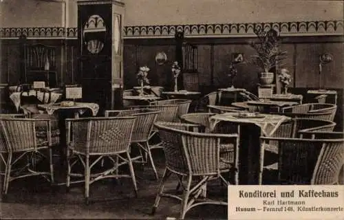 Ak Husum in Nordfriesland, Konditorei und Kaffeehaus Karl Hartmann