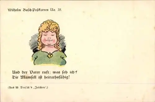 Künstler Ak Busch, W., Kind, Und der Vater ruft: was seh ich..., Julchen