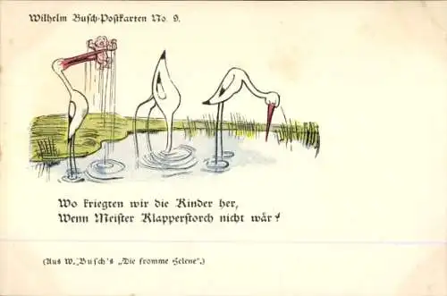 Künstler Ak Busch, Wilhelm, Wo kriegten wir die Kinder her