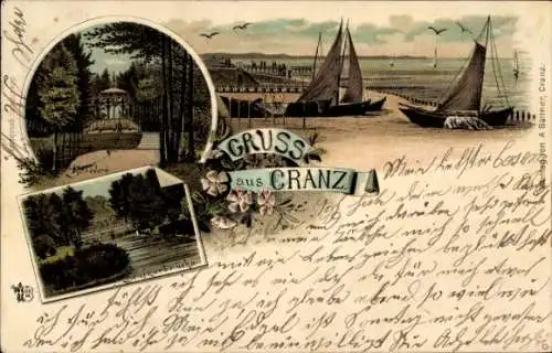 Litho Selenogradsk Ostseebad Cranz Ostpreußen, Strand, Seufzerbrücke