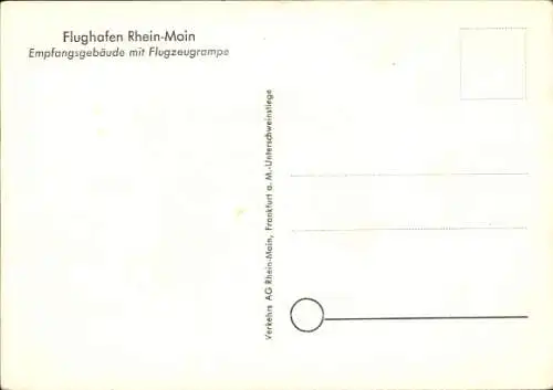 Ak Frankfurt am Main, Flughafen Rhein Main, Empfangsgebäude, Flugzeugrampe