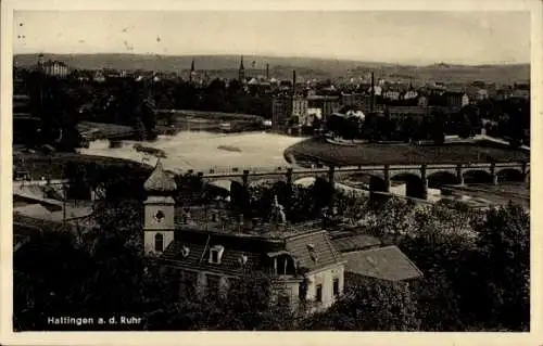 Ak Hattingen an der Ruhr, Blick über die Stadt, Brücke