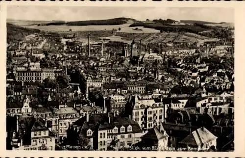 Ak Plauen Vogtland, Blick vom Bärenstein zum Kemmler, Stadtpanorama