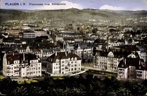 Ak Plauen im Vogtland in Sachsen, Panorama vom Bärenstein