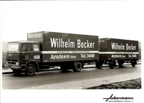 Foto Lastwagen, Mercedes LKW Wilhelm Becker Spedition Möbeltransporte, Arolsen/Waldeck