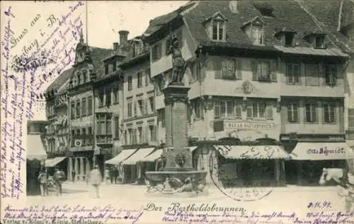 Ak Freiburg im Breisgau, Der Bertholdsbrunnen