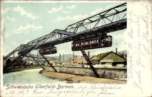 Ak Elberfeld Wuppertal in Nordrhein Westfalen, Schwebebahn