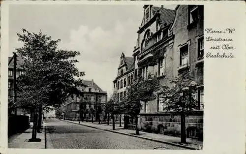 Ak Herne im Ruhrgebiet Westfalen, Lönsstraße, Oberrealschule