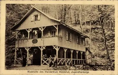 Ak Waldshut Tiengen am Hochrhein, Klubhütte des Wanderklub, Jugendherberge