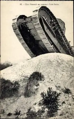 Ak Char Renault au sommet d'une butte, Panzer